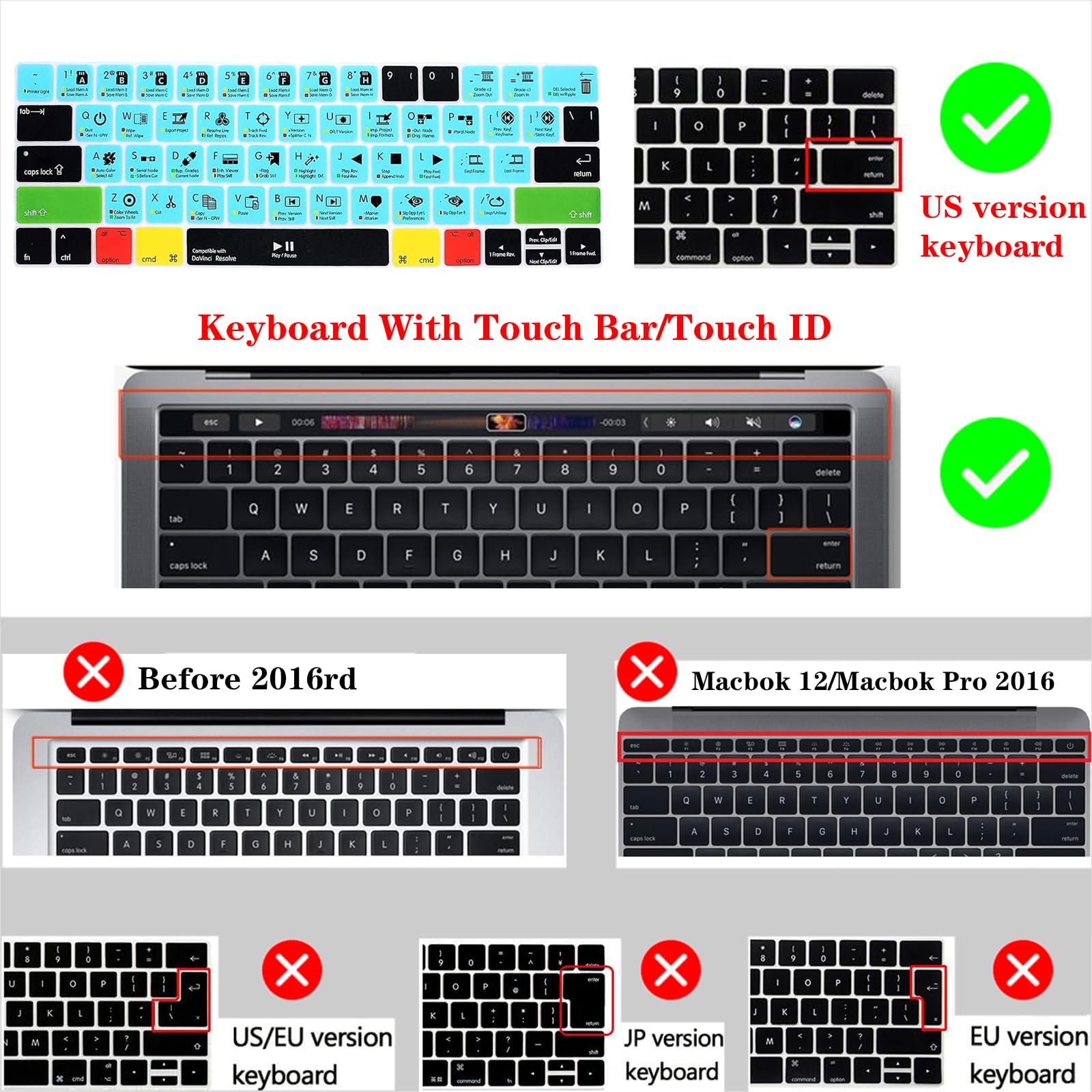 Amazon.co.jp: Davinci Resolve ショートカット キーボードカバー 2016